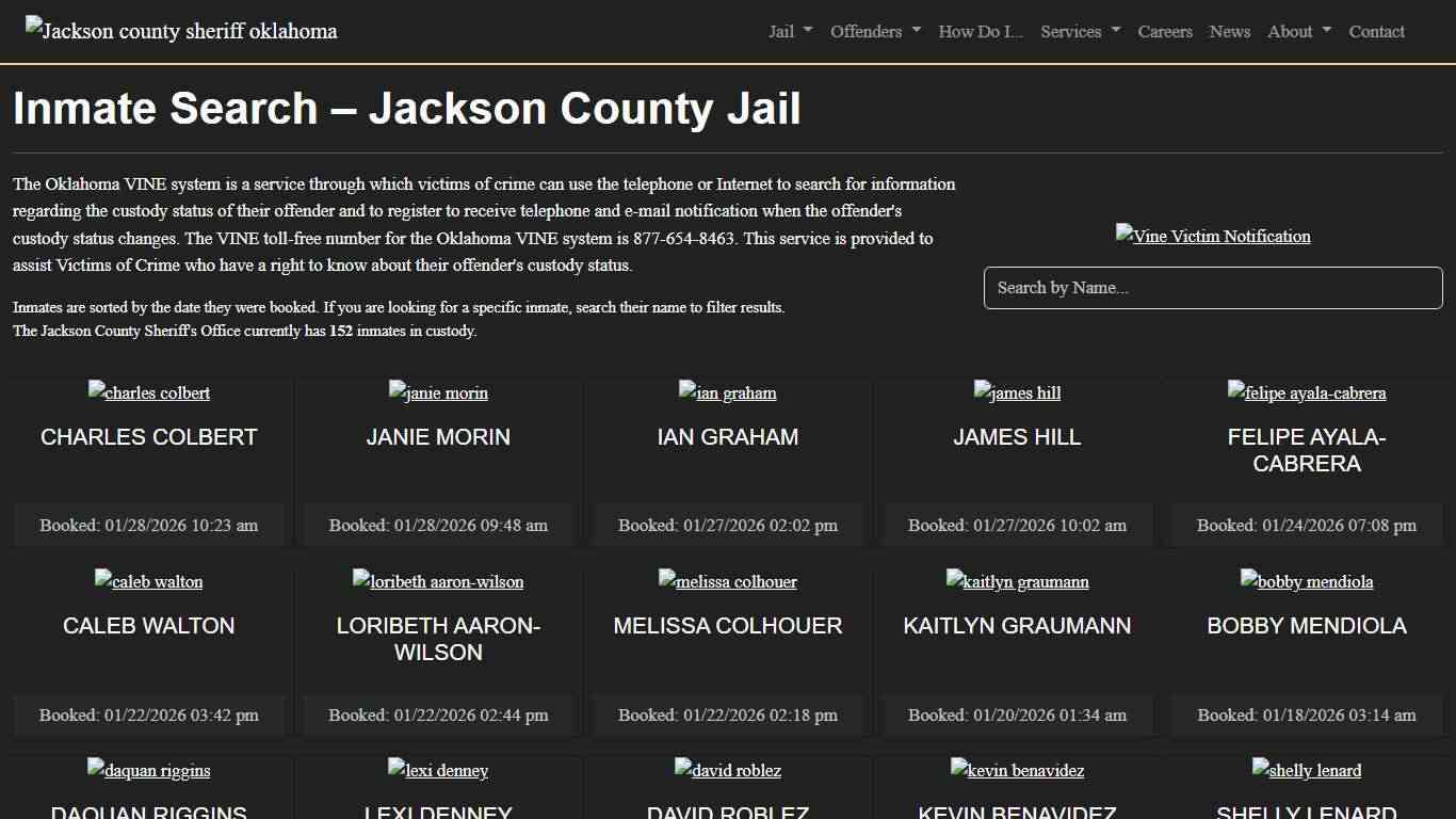 Inmate Search Jackson County Sheriff's Office