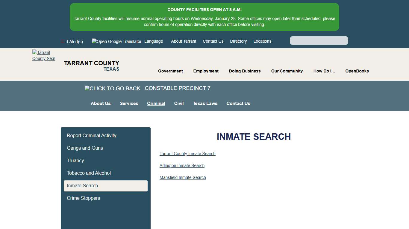 Inmate Search